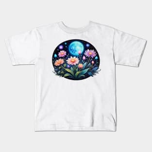 Glowing Nightscapes: Mschiffer's Detailed Bioluminescent Illustration (403) Kids T-Shirt